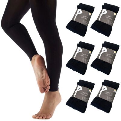 6x Women's Ladies Footless Tights Stockings Pantyhose Leg Hosiery