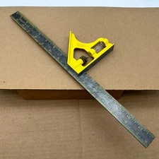 STANLEY 16" TRI/COMBINATION SQUARE Bubble Level Ruler 46-131 Made In USA VGUC