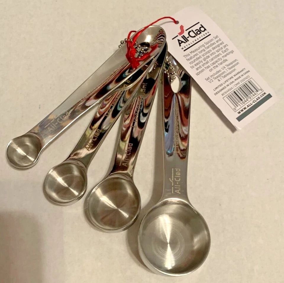 All-Clad Measuring Spoon Set of 4 Stainless Steel Standard Size Brand New Tags - Image 4 of 4