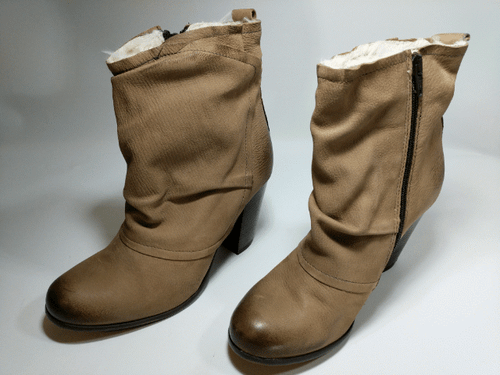 NEW BOUTIQUE 9 WOMENS SLOUCH FUR LINE SUEDE HEELED BOOTS BOOTIES SZ 6.5 - Picture 2 of 11