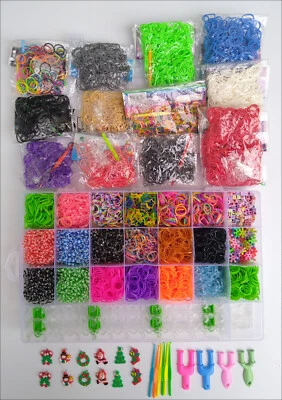 Weihnachtsbox ca 13333 Loom Bänder Loom Bands Starter Set Gummibänder