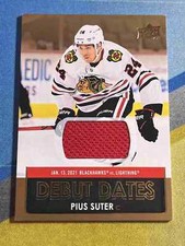 2021-22 Upper Deck Series 1 Hockey PIUS SUTER Debut Dates Relic
