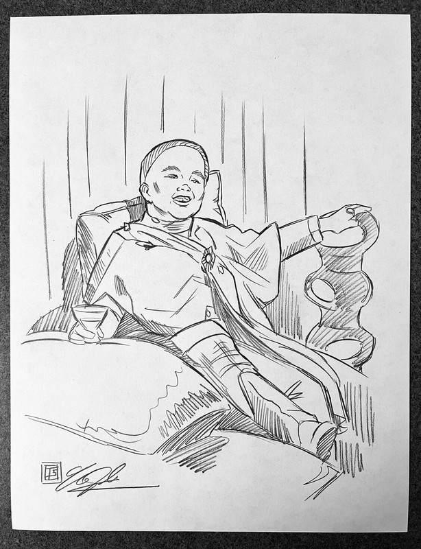 Star Trek TOS Captain Balok Clint Howard ORIGINAL PENCIL SKETCH by Tim Shinn