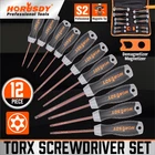 12 PC Torx Screwdriver Set Magnetic T6 - T40 Security Tamper Proof Star S2 Steel