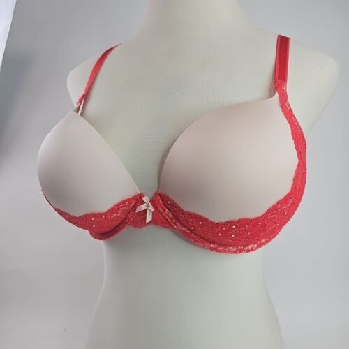 Victoria's Secret Dream Angels Luce Push-Up Pizzo Rosso 38D Strass - Foto 2 di 6