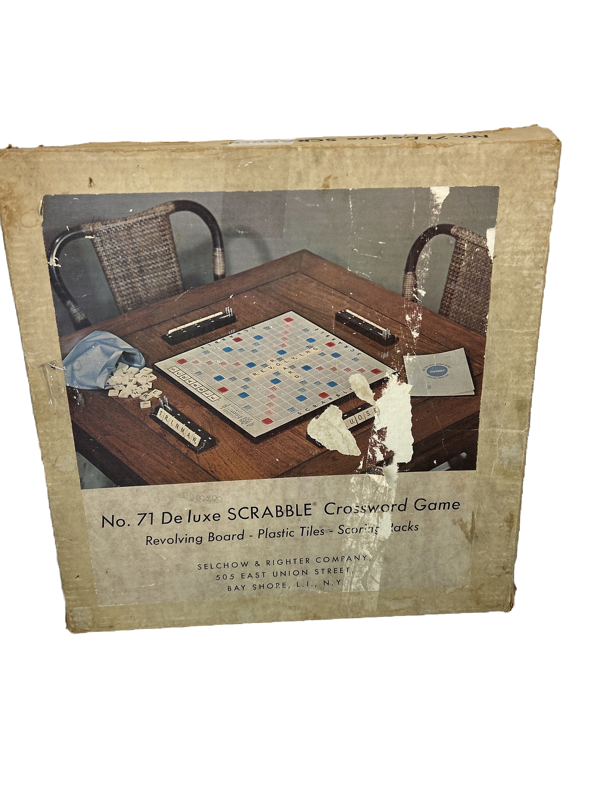 1957 No. 71 Deluxe Scrabble Crossword Game Revolving Board, Original