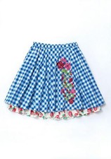 Matilda Jane DUTCH APPLE Skirt Small Blue Check Women's Happy Free NWT