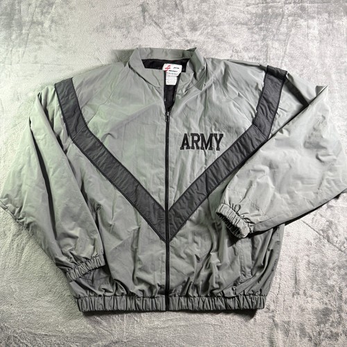 Skilcraft Army Jacket IPFU Full Zip Windbreaker Military Gray Mens Large - Picture 2 of 11