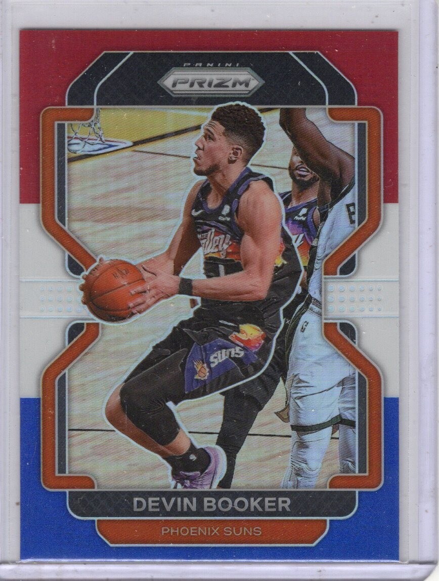 2021-22 Prizm Red White Blue #203 Devin Booker Phoenix Suns