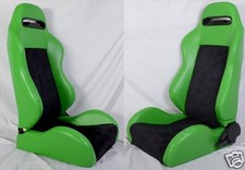 New 1 Pair Green Black 2 Tone Racing Seats For All Acura