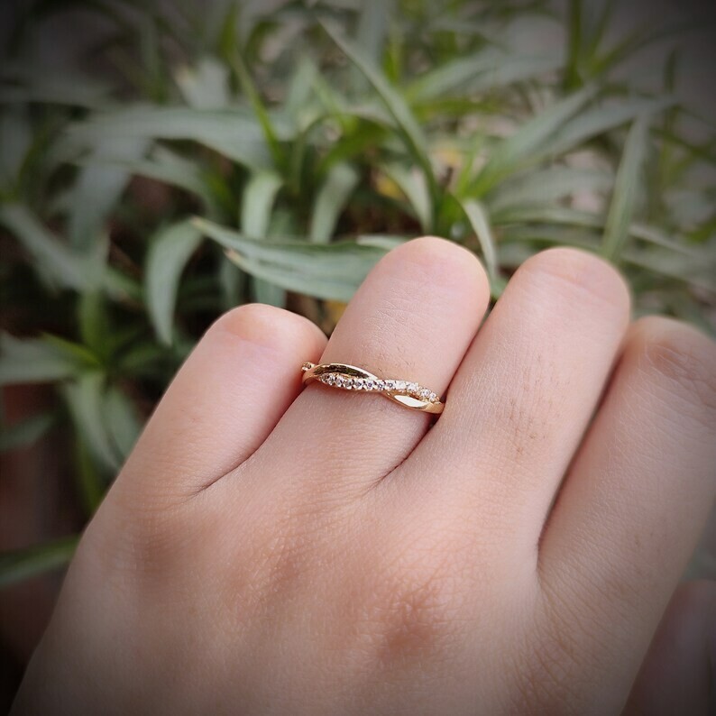 Eternity zircon silver wedding band for her in 925 sterling-image