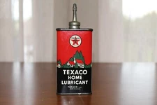 Vintage Texaco Home Lubricant 4oz Tin Oil Can Lead Top