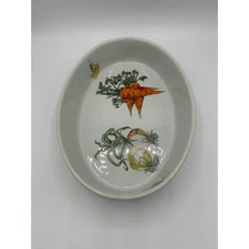 Vintage MCM Vegetable Serving Dish Oval Bowl Carrots Onions Kitchen BIA Danish