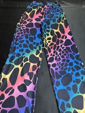 Women  s Wide Legs Pants Trousers Sz S Multicolor Leopard