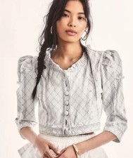 Loveshackfancy - Elmont Crop Denim Jacket - S