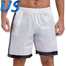Mens Board Shorts Wet Look Trunks Swimming Short Pants Drawstring Underpants