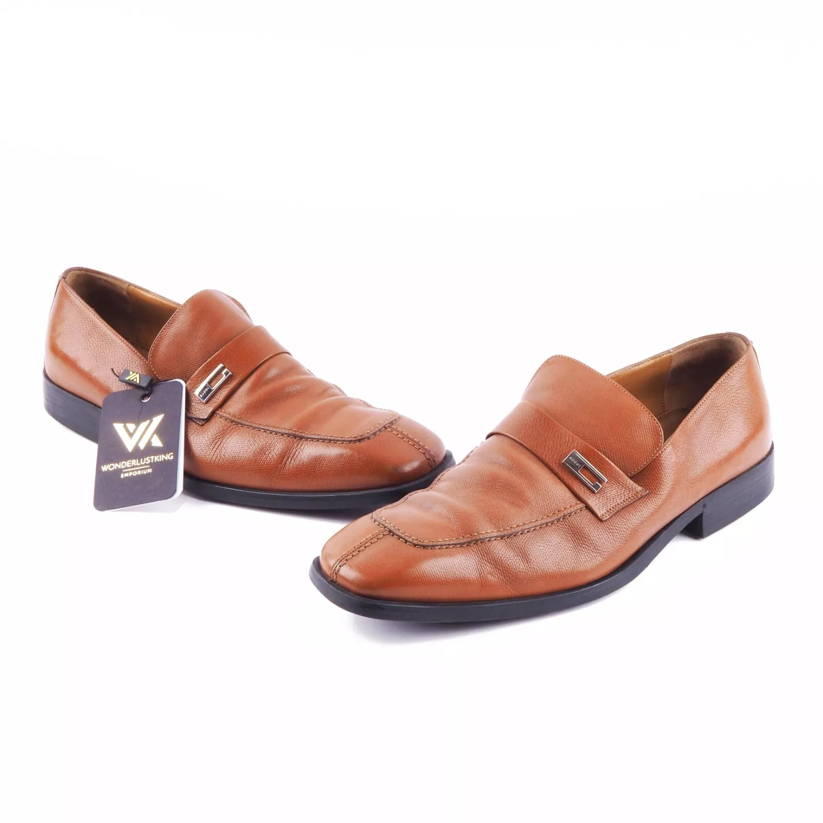 GUCCI 158631 Cork marron luxe cuir designer chaussures pour hommes EU43 OP :