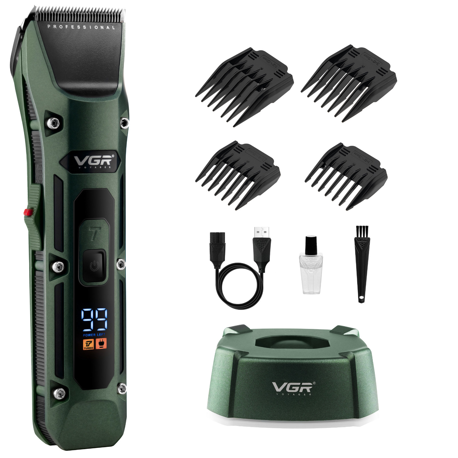 VGR Hair Clippers Men Cordless Rechargeable Head Haircut Beard Cutting Machine