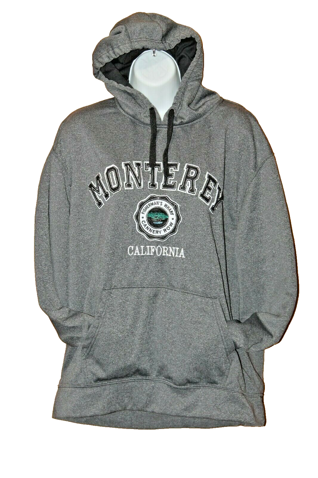 Felpa con cappuccio uomo grigio heather scuro Monterrey fila canna pullover maglione grande