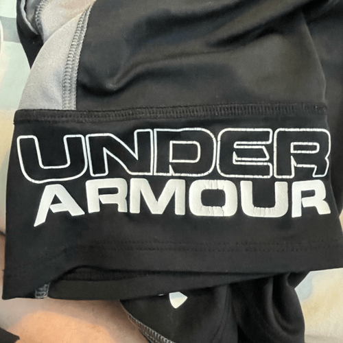 Under Armour Athletic Shorts Black White Gray Nylon Pull-On Boys 3T - Picture 6 of 7