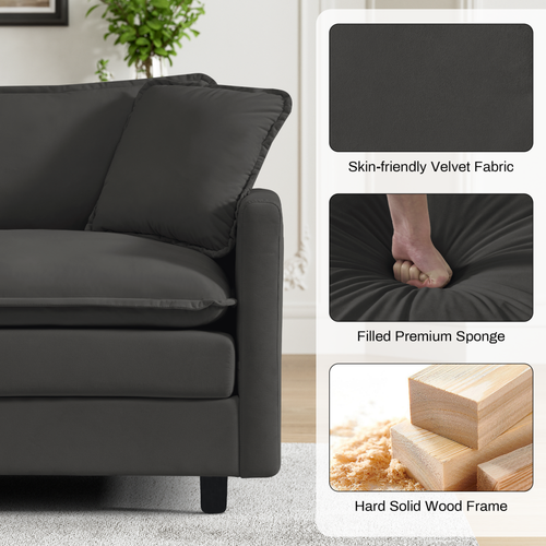 Modern 186.4" 6-Seater L-Shaped Oversized Deep Seat Modular Sectional Sofa Couch - Picture 56 of 66