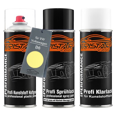 Lack Spraydosen Set Kunststoff für VW Volkswagen B6 Jasmingelb Jasmin Yellow