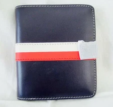 Mark and Graham Playing Cards Travel Set 2 Decks 5 Dice Navy Leather Case