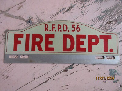R.F.P.D. 56 FIRE DEPARTMENT LICENSE PLATE TOPPER - OREGON ?