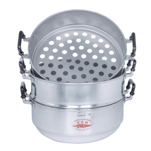Thai Traditional Restaurant Cookware Crocodile Brand Steamer Pot 3 tier 54 cm La - Picture 8 of 10