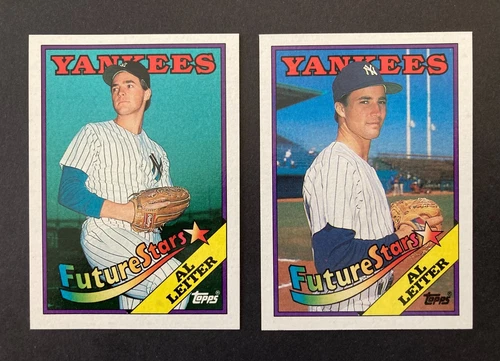 AL LEITER 1988 TOPPS ROOKIE RC CARD #18 - ERROR AND CORRECT VERSIONS - #080823D