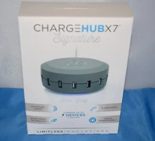 Charge Hub X7 Signature Dove Grey SmartSpeed 7 Port USB Desk Charging Station G2