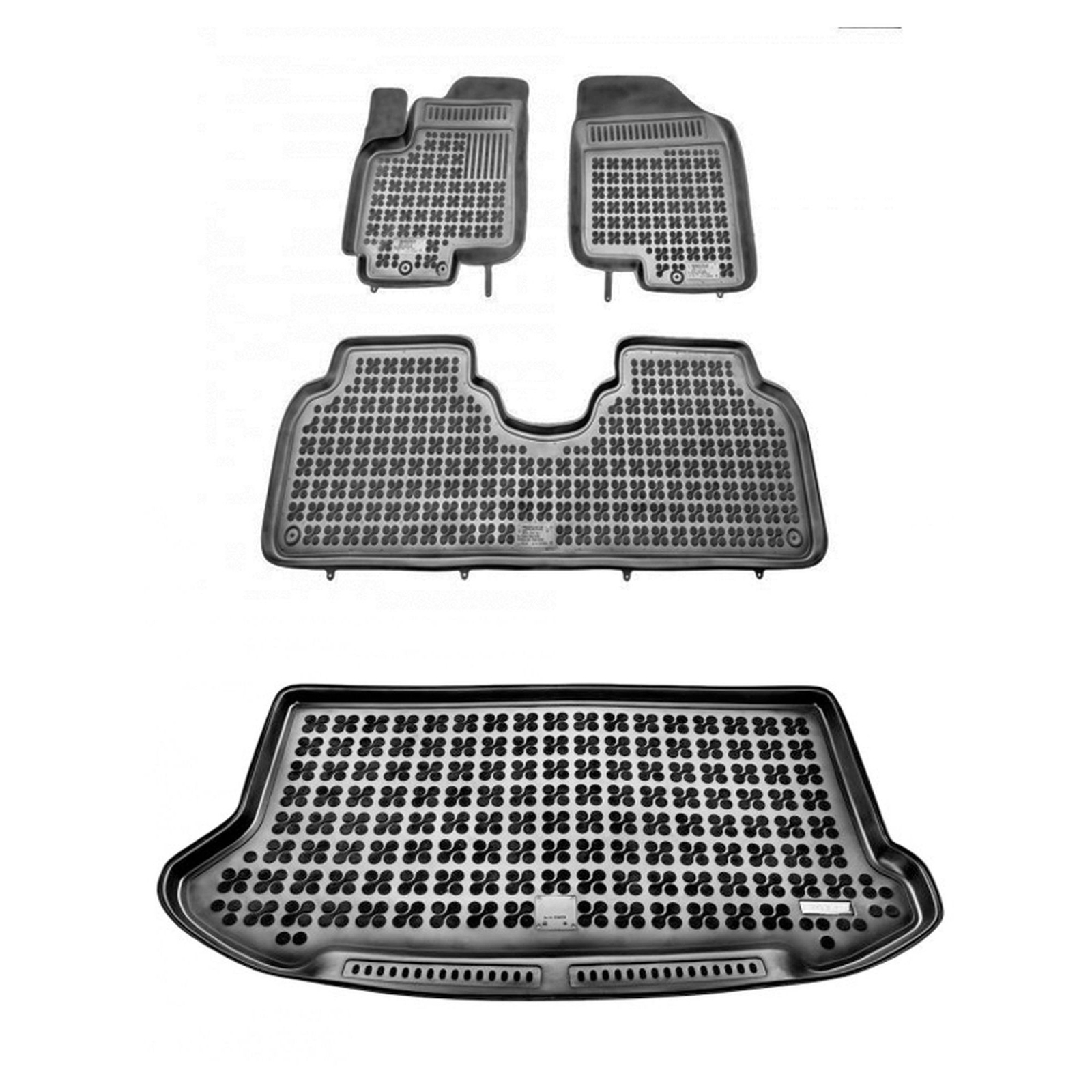 Tapis de sol Hyundai ix20 avec tapis de coffre supérieur moquette auto anthracite
