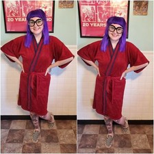 Vintage 60s 70s Retro Mid Century His n Hers Kimono Robe Red Navy Blue