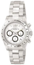 Invicta Men's Watch Speedway Chronograph White and Black Dial Bracelet 9211
