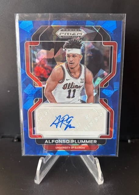 2022 Prizm Draft Picks Alfonso Plummer Auto Blue Ice /75 - Illinois Illini