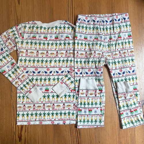 Hanna Andersson white Christmas Elf long sleeve pajama set SIZE 10 - Picture 4 of 4
