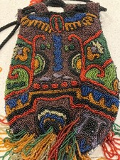 Vintage Glass Beaded Purse Art Deco Arts/ Crafts Design