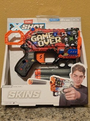 ZURU X-Shot SKINS   Game Over Menace Dart Blaster Mercenary 8 Darts New!!