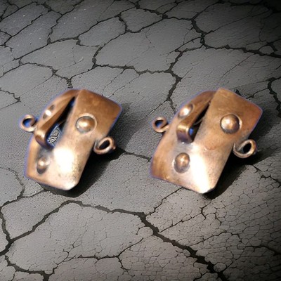 Original Vintage 1940's 1950's Pedro Pujol Copper Hand made Modernist Earrings