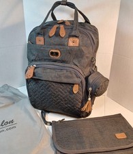 NWT Dikaslon Diaper Bag Multifunction Backpack w Portable Changing Pad Dark Gray