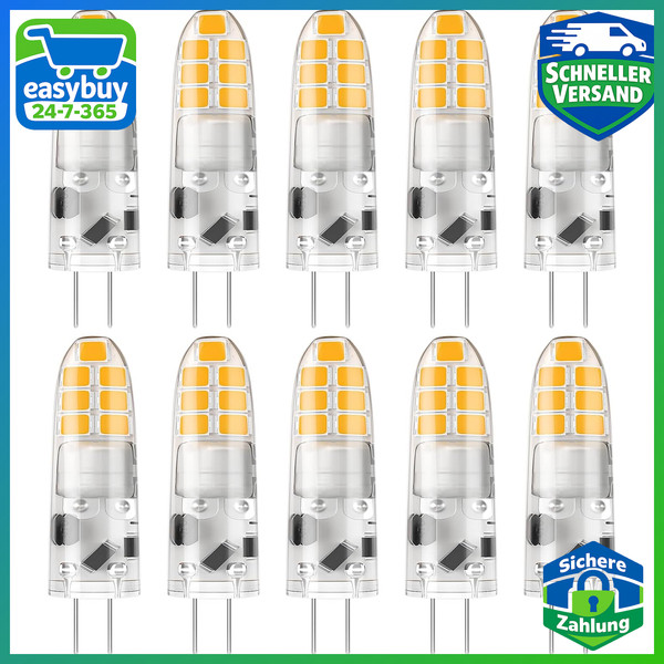 LED Leuchtmittel G4 Warmweiß 2W 3000K 200Lm 10Er Pack Ersatz FüR 20W 10 StüCk-image