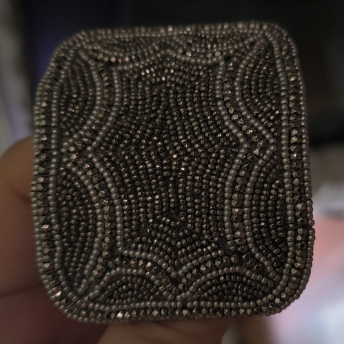 Antique French Faceted Cut Steel Fabric Back Art Deco Shoe Buckle Made In France