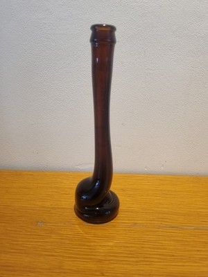 Vintage Braunglas geschmolzene Flasche Vase 9''