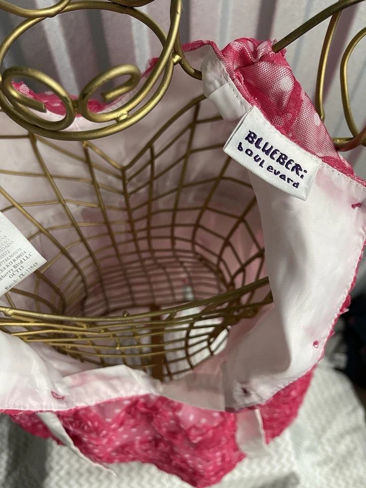 Blueberi Boulevard Kids Dress pink w/ white , size 6 - Image 2 of 4