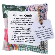 1 Pc Mini Prayer Quilt with Cross Inside, Vintage Pocket Scripture Prayer Qui...