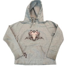 Vintage Walt Disney World Hoodie Gray Crest Logo Since 1971 Women s L