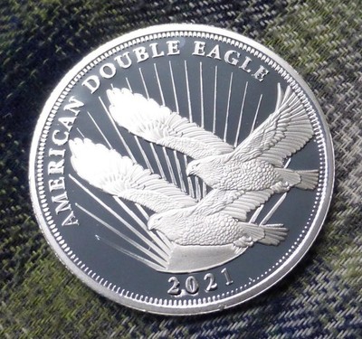 1/2oz .999 Fine Silver 2021 Proof Cook Islands Double Eagle $2, Liberty Bell