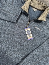 NWT Eddie Bauer Radiator 1/4 Zip Pullover XXL Blue Fleece Sweater 27.5x31.5