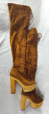 Jeffrey Campbell Over The Knee Lace Up Open T...