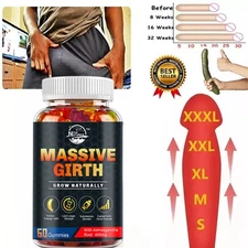 ✅ XXXL Plus Size Male ENLARGER Longer Bigger Wider Man Natural Growth 60 Gummies